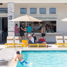 people enjoying a pool